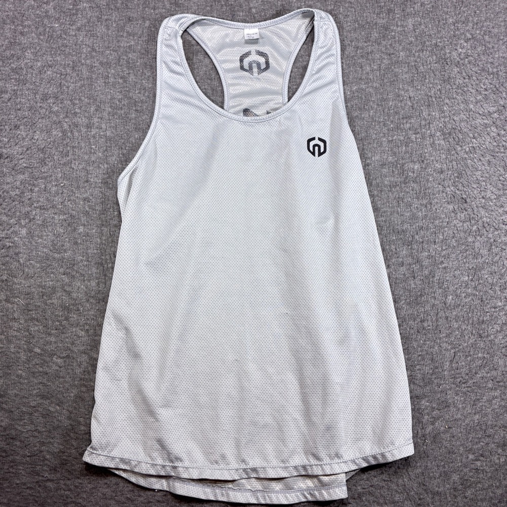 Neleus Tank Top‎ Mens Medium Gray Mesh Racerback Workout Gym Active Running